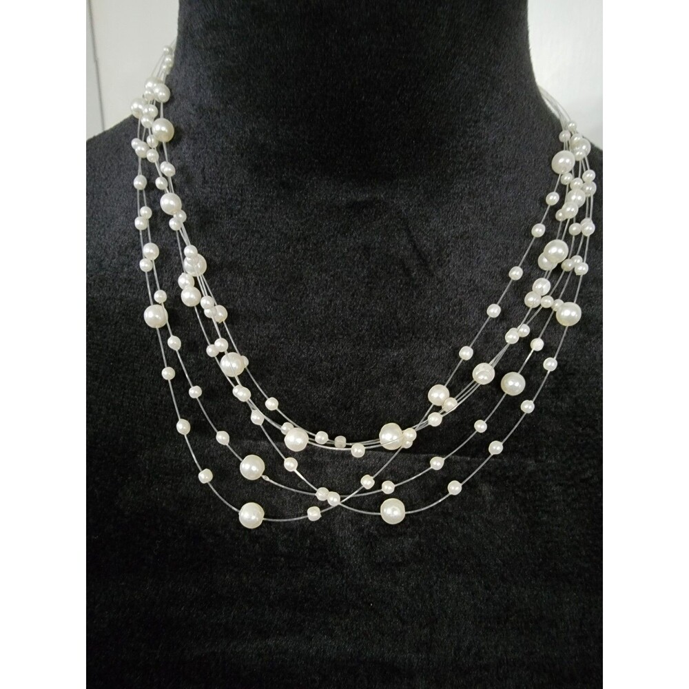 Faux Pearl Beaded Layered Necklace